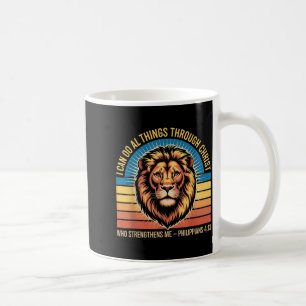 Christian Philippians 4_13 Religious Lion Strength Coffee Mug