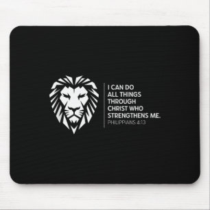 Christian Philippians 4_13 Religious Lion Strength Mouse Pad