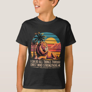 Christian Philippians 4_13 Religious Lion Strength T-Shirt