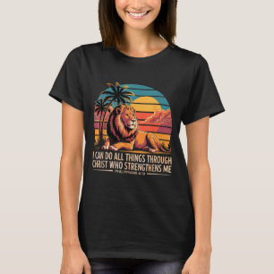 Christian Philippians 4_13 Religious Lion Strength T-Shirt