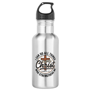 Christian Philippians 4_13 Vintage Quote Shirt Des 532 Ml Water Bottle