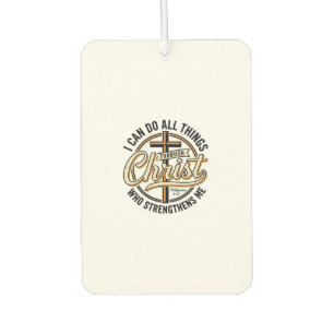 Christian Philippians 4_13 Vintage Quote Shirt Des Car Air Freshener