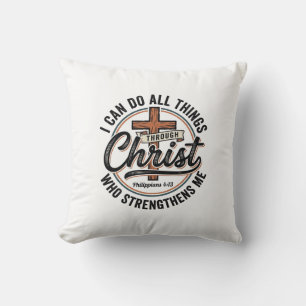 Christian Philippians 4_13 Vintage Quote Shirt Des Cushion