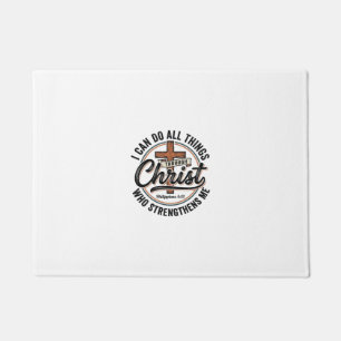 Christian Philippians 4_13 Vintage Quote Shirt Des Doormat