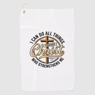 Christian Philippians 4_13 Vintage Quote Shirt Des Golf Towel