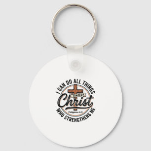 Christian Philippians 4_13 Vintage Quote Shirt Des Key Ring