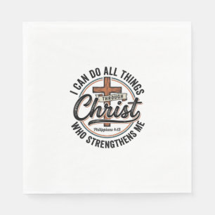 Christian Philippians 4_13 Vintage Quote Shirt Des Napkin