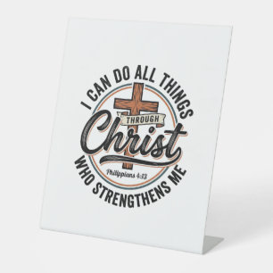 Christian Philippians 4_13 Vintage Quote Shirt Des Pedestal Sign