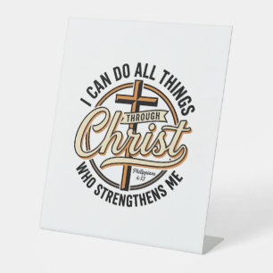 Christian Philippians 4_13 Vintage Quote Shirt Des Pedestal Sign