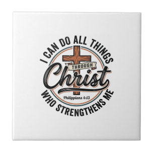 Christian Philippians 4_13 Vintage Quote Shirt Des Tile