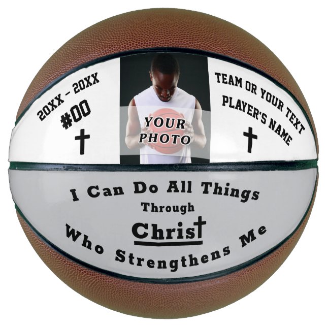 Christian Photo and Fully, Customisable Basketball (Front)