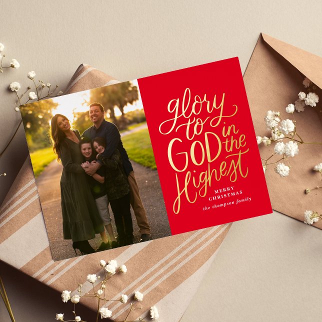 Christian Photo Christmas Cards Glory To God Foil (Creator Uploaded)