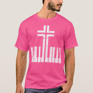 Christian Piano Cross Keyboard Pianist God Jesus M T-Shirt