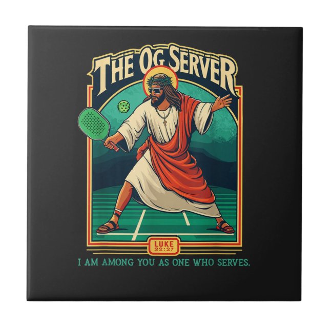 Christian Pickleball Jesus Tile (Front)