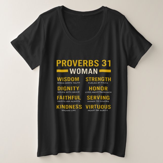 Christian Plus-Size Shirt Proverbs 31 Woman (Design Front)