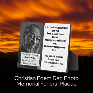 Christian Poem Dad Photo Memorial Funeral  Plaque