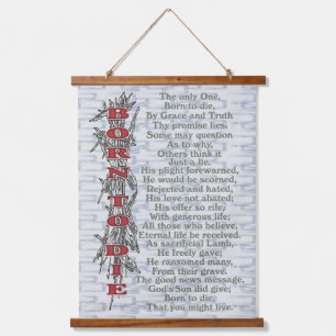 Christian Poem Death  Die Eternal Life Born Hanging Tapestry
