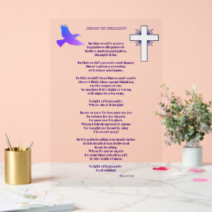Christian Poem, Height of Humaity Acrylic Sign