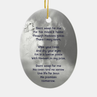 Christian Poem Memorial Keepsake Angel Sky Clouds  Ceramic Tree Decoration