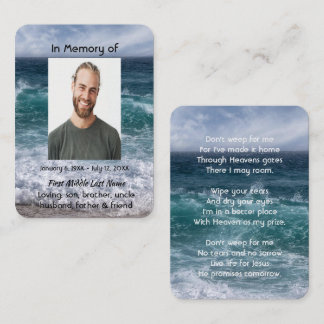 Christian Poem Memorial Keepsake Ocean Sea Beach Business Card