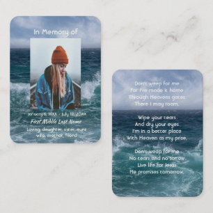 Christian Poem Memorial Keepsake Ocean Sea Beach Business Card