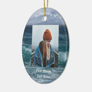 Christian Poem Memorial Keepsake Ocean Sea Beach Ceramic Tree Decoration