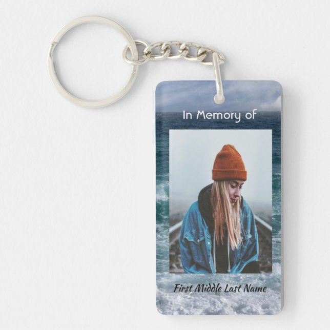 Christian Poem Memorial Keepsake Ocean Sea Beach Key Ring (Front)