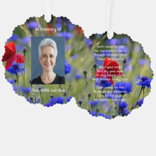 Christian Poppy Cornflower Meadow Memorial  Tree Decoration Card