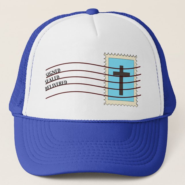 Christian Postage Stamp Hat (Front)