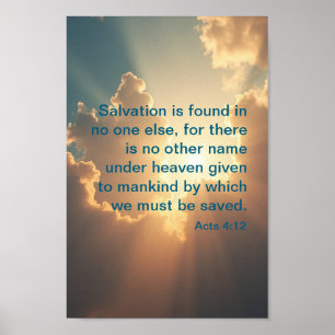 Christian Poster Acts 4:12 'No Other Name'