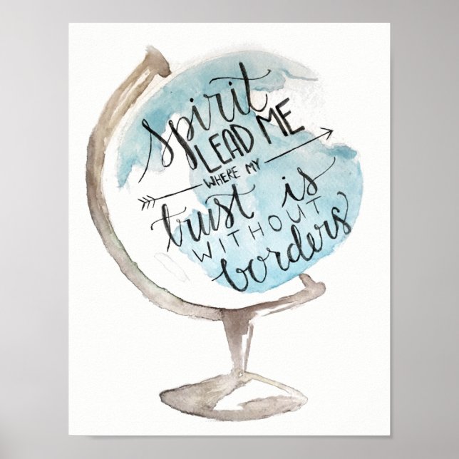 Christian poster, hillsong, globe art poster (Front)