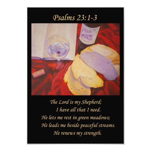 Christian poster Psalm 23 The Lord is my Shepherd. (Front)