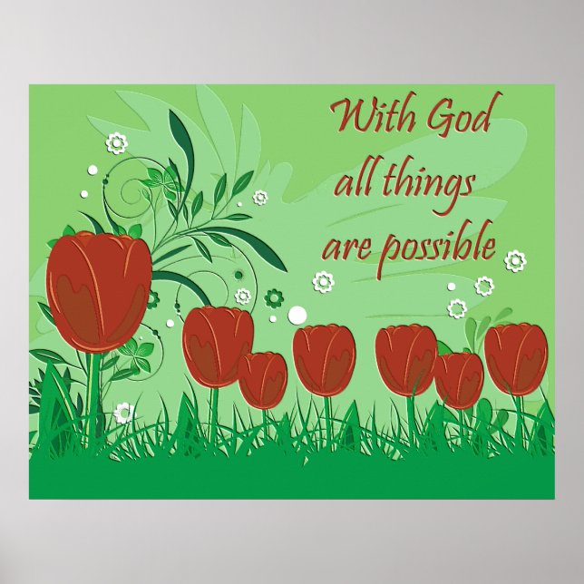 Christian Poster With God All Things Are Possible (Front)