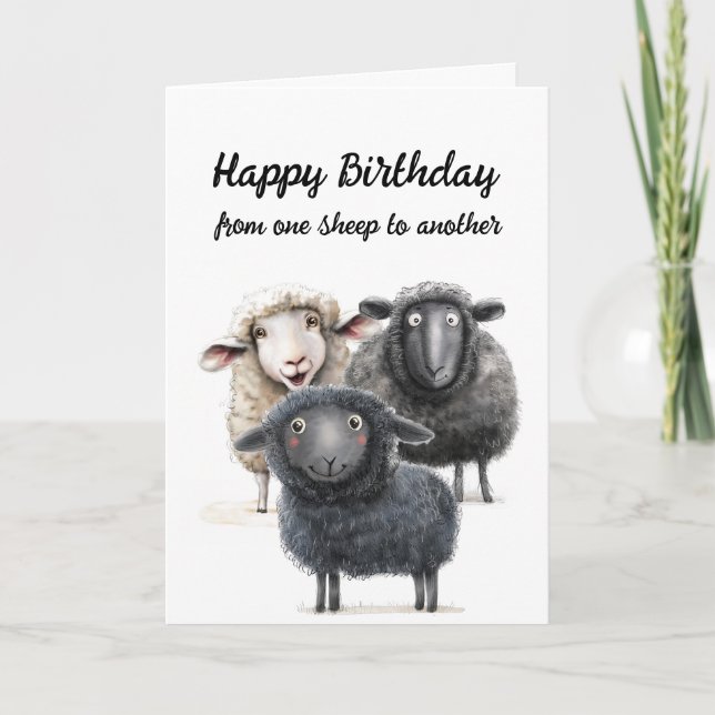 Christian Prayer for Friend Birthday Sheep Humour Holiday Card (Front)