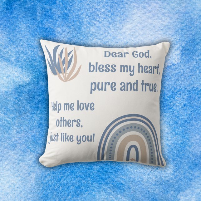 Christian Prayer for kids Blue & White | Cushion (Creator Uploaded)