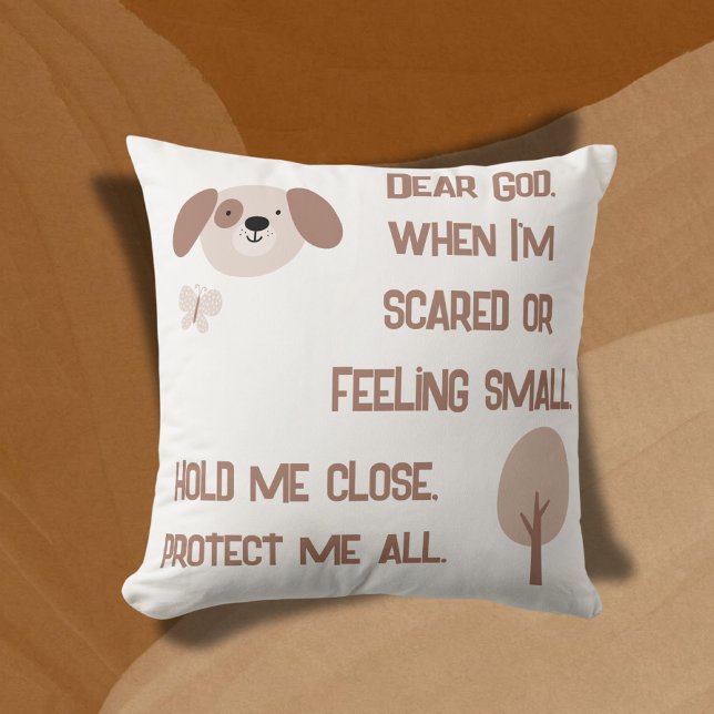 Christian Prayer for kids Brown & White | Cushion (Creator Uploaded)