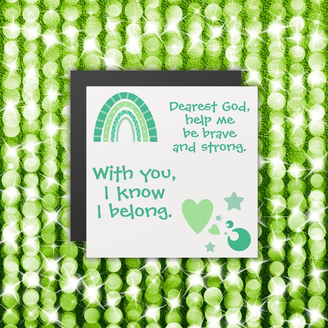 Christian Prayer for kids Green | Magnetic Card (Creator Uploaded)
