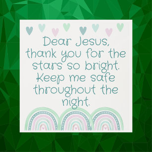 Christian Prayer for kids Green & Pink Tapestry