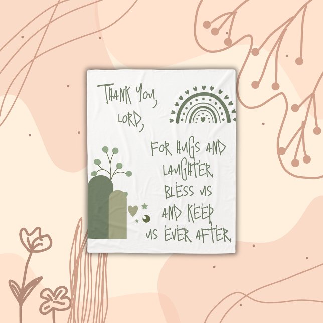 Christian Prayer for kids Olive Green | Fleece Blanket (Creator Uploaded)