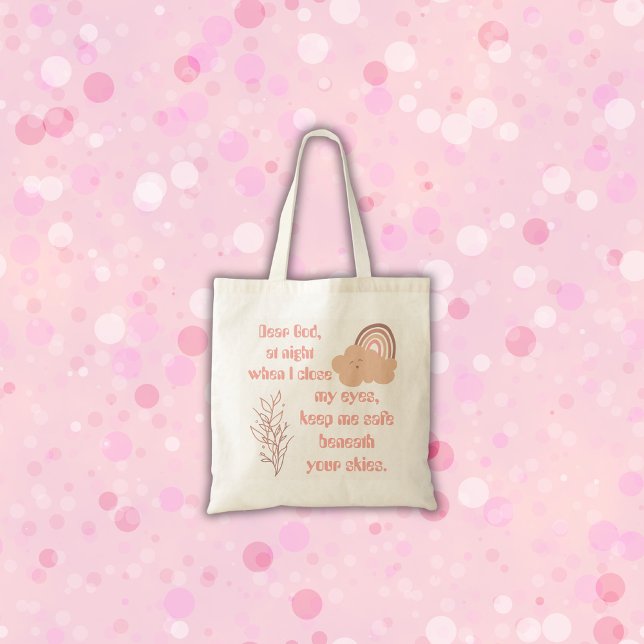 Christian Prayer for kids Pink | Tote Bag (Creator Uploaded)