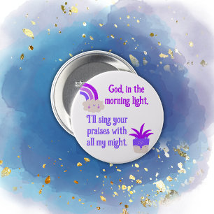 Christian Prayer for kids Purple & Blue   7.5 Cm Round Badge