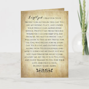 Christian Prayer for Protection Card