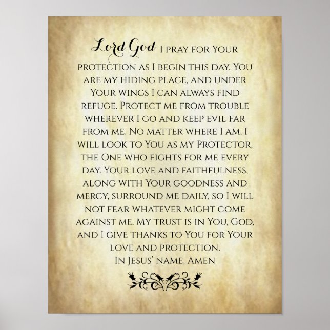 Christian Prayer for Protection Poster (Front)