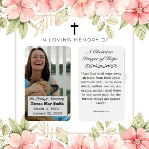 Christian Prayer Photo Memorial Funeral Card