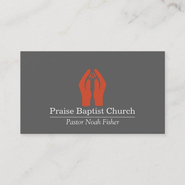 Christian Praying Hands Pastor Christianity Card (Front)