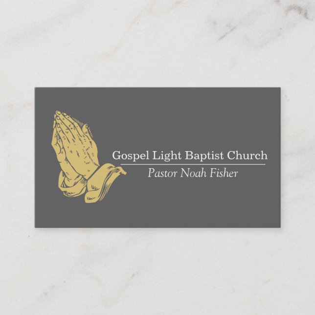 Christian Praying Hands Pastor Christianity Card (Front)