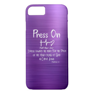 Christian Press On with Philippians 3.14 Scripture Case-Mate iPhone Case