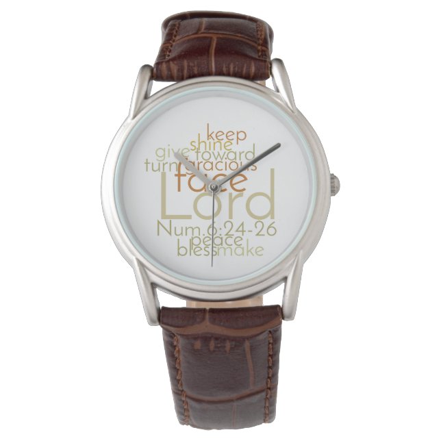 Christian Priestly Blessing Men's Leather Watch (Front)