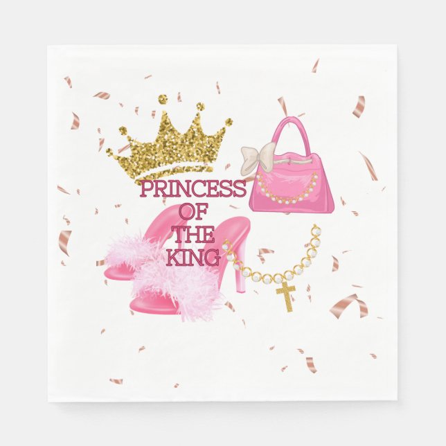 Christian Princess birthday party napkins (Front)