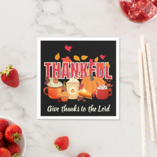 Christian Pumpkin THANKFUL Thanksgiving Napkin
